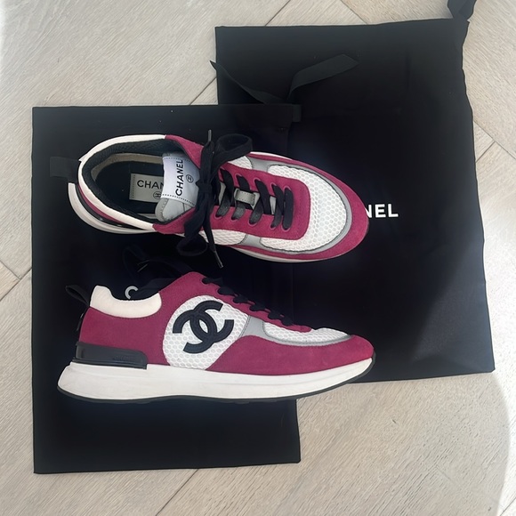 Maroon Chanel Sneakers - like new - Picture 3 of 5